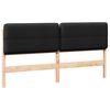 vidaXL Cabecero tapizado Marr&oacute;n y Negro 180 cm Madera de pino macizo