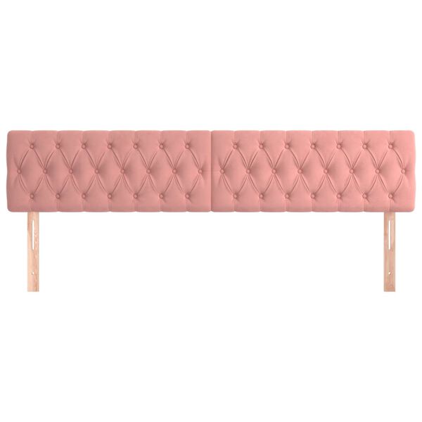 vidaXL Cabeceros 2 unidades de terciopelo rosa 90x7x78/88 cm