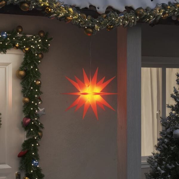 vidaXL L&aacute;mpara de Navidad con LED plegable roja 43 cm
