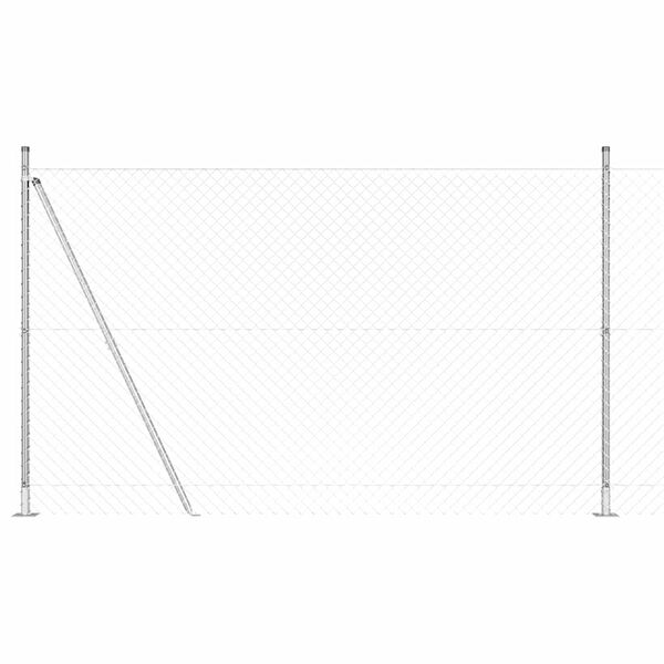 vidaXL Poste de Valla Plateado 10 x 1,4 m (malla de 40 x 40 mm) Acero