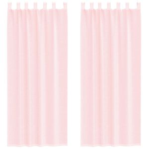 vidaXL Cortinas de gasa con trabillas 2 uds rosa claro 140x260 cm