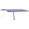 vidaXL Toldo autom&aacute;tico LED sensor de viento azul y blanco 500x350 cm