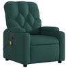 vidaXL Sillón reclinable de masaje eléctrico tela verde oscuro