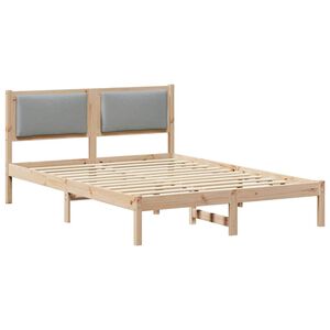 vidaXL Estructura de cama con cabecera Gris Claro 140 x 190 cm