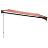 vidaXL Toldo retr&aacute;ctil aluminio y tela naranja y marr&oacute;n 4x3 m