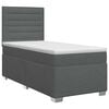 vidaXL Cama box spring con colch&oacute;n Gris oscuro Individual Tela