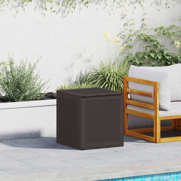 vidaXL Caja de Almacenamiento para Jardín Marrón 55 x 53 x 57 cm
