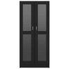 vidaXL Vitrina de madera contrachapada negro 82,5x30,5x185 cm