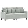 vidaXL Sof&aacute; de 2 plazas de terciopelo gris claro 140 cm