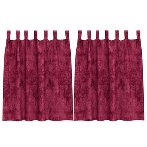 vidaXL Cortinas de Terciopelo 2 uds. Rojo vino 140 x 140 cm Terciopelo