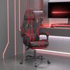 vidaXL Silla gaming con reposapi&eacute;s cuero sint&eacute;tico negro rojo tinto