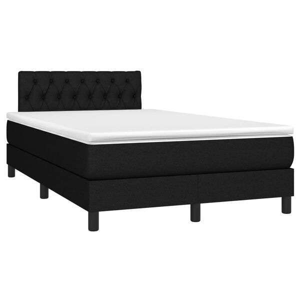 vidaXL Cama box spring con colch&oacute;n tela negro 120x190 cm