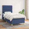 vidaXL Cama box spring con colch&oacute;n tela azul 90x200 cm
