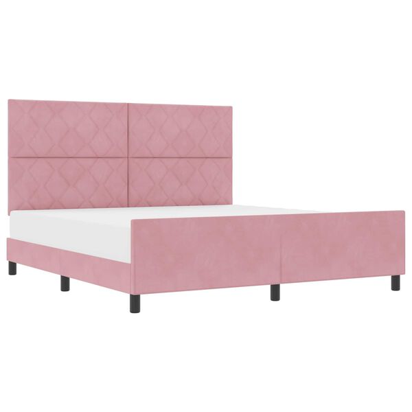 vidaXL Cama tipo Box Spring con cabecera Rosa 180 x 200 cm Terciopelo