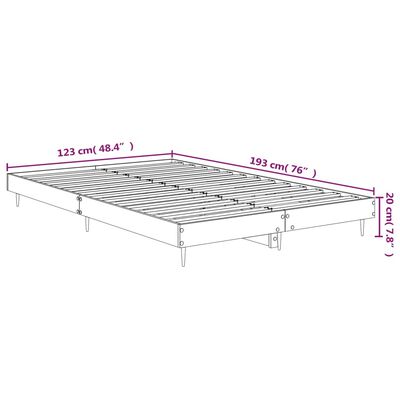 vidaXL Estructura de cama madera de ingeniería gris hormigón 120x190cm