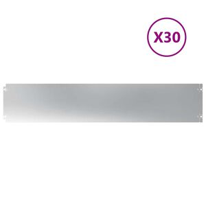 vidaXL Bordes para c&eacute;sped 30 uds 20x103 cm acero galvanizado