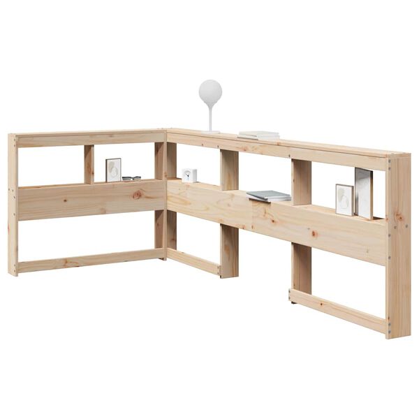 vidaXL Cabecero librer&iacute;a en forma de L madera maciza de pino 90 cm