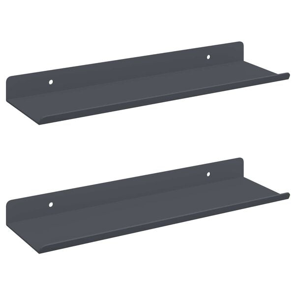 vidaXL Estante flotante 2 pcs Antracita 30 x 9 x 2,5 cm Acero
