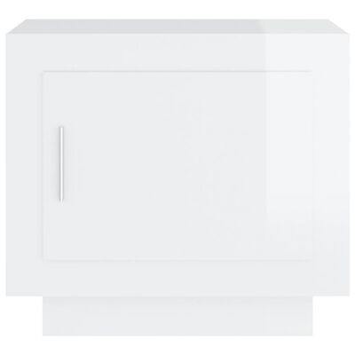 vidaXL Mesa de centro madera contrachapada blanco brillo 51x50x45 cm