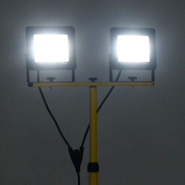 vidaXL Foco LED con trípode 2x50 W blanco frío