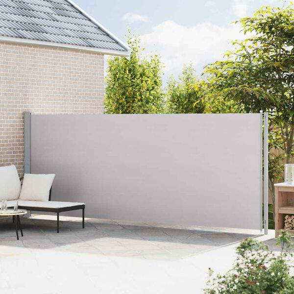 vidaXL Toldo lateral retr&aacute;ctil de jard&iacute;n gris 180x600 cm