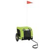 vidaXL Remolque de bicicleta mascotas hierro tela Oxford verde negro