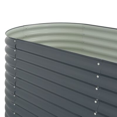 vidaXL Arriate de acero galvanizado gris 400x80x81 cm