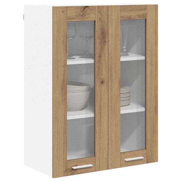 vidaXL Mueble colgante con puerta Riga Roble artesanal 60 x 31 x 80 cm