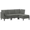 vidaXL Juego de muebles de sal&oacute;n 4 uds. Gris oscuro Terciopelo