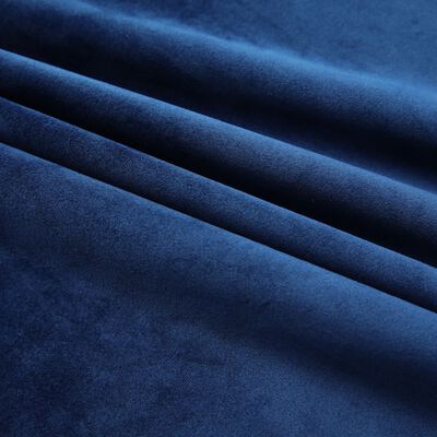 vidaXL Cortinas opacas ganchos 2 pzas terciopelo azul oscuro 140x225cm