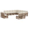 vidaXL Conjunto de sof&aacute;s de jard&iacute;n 13 uds. Beige rat&aacute;n sint&eacute;tico