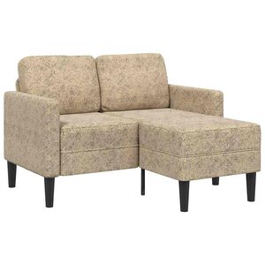 vidaXL Sof&aacute; de 2 plazas con chaise longue en forma de L, gris claro, 125 cm, piel sint&eacute;tica