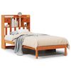 vidaXL Cama con estanter&iacute;a sin colch&oacute;n madera maciza marr&oacute;n 75x190 cm