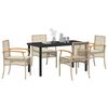 vidaXL Conjunto de Comedor de Jard&iacute;n 5 pcs Beige rat&aacute;n sint&eacute;tico