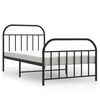 vidaXL Estructura cama sin colch&oacute;n con estribo metal negro 107x203 cm