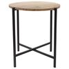 Ambiance Mesa auxiliar redonda de madera y metal 45 cm