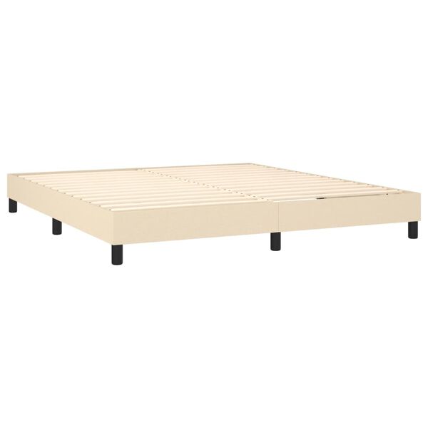 vidaXL Cama box spring con colch&oacute;n tela color crema 160x200 cm