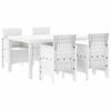 vidaXL Conjunto de Comedor de Jard&iacute;n 5 pcs Blanco Ratan Polt