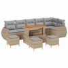 vidaXL Conjunto de sof&aacute;s de jard&iacute;n 10 uds. Beige rat&aacute;n sint&eacute;tico