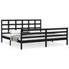 vidaXL Estructura de cama con cabecero madera maciza negro 200x200 cm