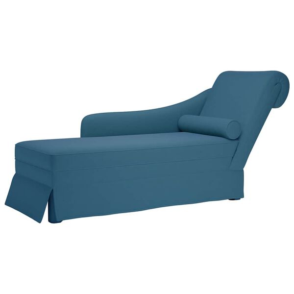 vidaXL Chaise longue respaldo reposabrazos derecho terciopelo azul