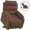 vidaXL Sill&oacute;n de masaje el&eacute;ctrico reclinable elevable tela marr&oacute;n
