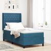 vidaXL Cama tipo Box Spring con colch&oacute;n Azul 90 x 190 cm Terciopelo