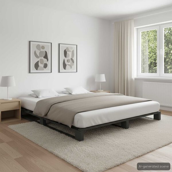 vidaXL Estructura de cama de palets madera maciza pino gris 200x200 cm