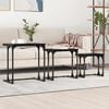 vidaXL Mesa de Caf&eacute; Nido 3 pcs Roble negro Madera contrachapada