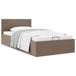 vidaXL Cama canap&eacute; hidr&aacute;ulica almacenaje sin colch&oacute;n taupe 100x200cm