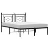 vidaXL Estructura cama sin colch&oacute;n con cabecero metal negro 140x200 cm