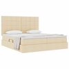 vidaXL Cama con almacenamiento Crema 180 x 200 cm Cuero sint&eacute;tico