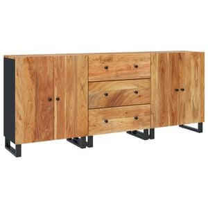 vidaXL Aparador de 3 piezas madera maciza de acacia