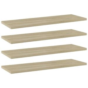 vidaXL Estante estanter&iacute;a 4 uds contrachapada roble Sonoma 60x20x1,5cm